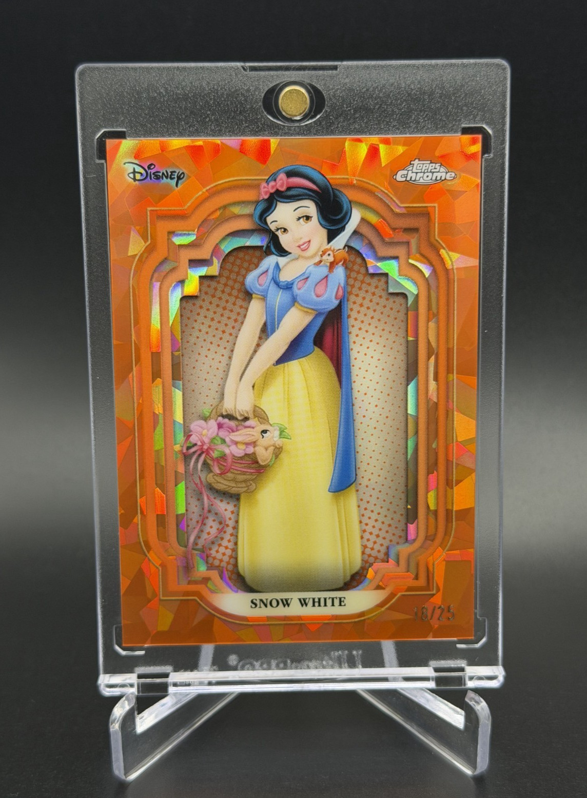 Snow White 💥🍎 BASE SET ORANGE SAPPHIRE /25! 2024 Topps Chrome Sapphire Disney