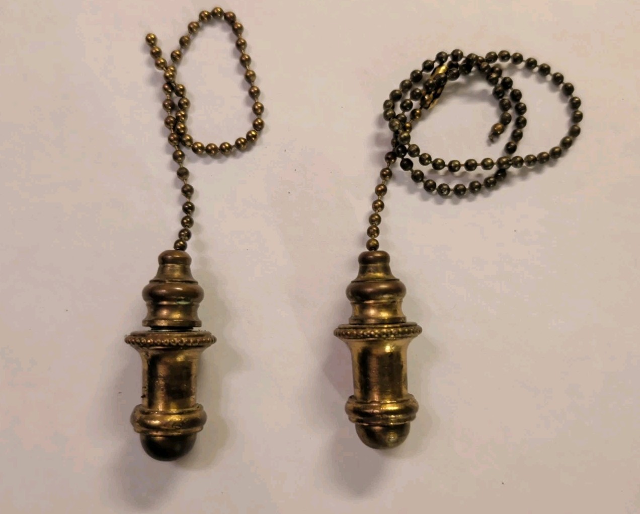 2-Vintage Brass Lamp Ceiling Fan Pull Chain Knobs