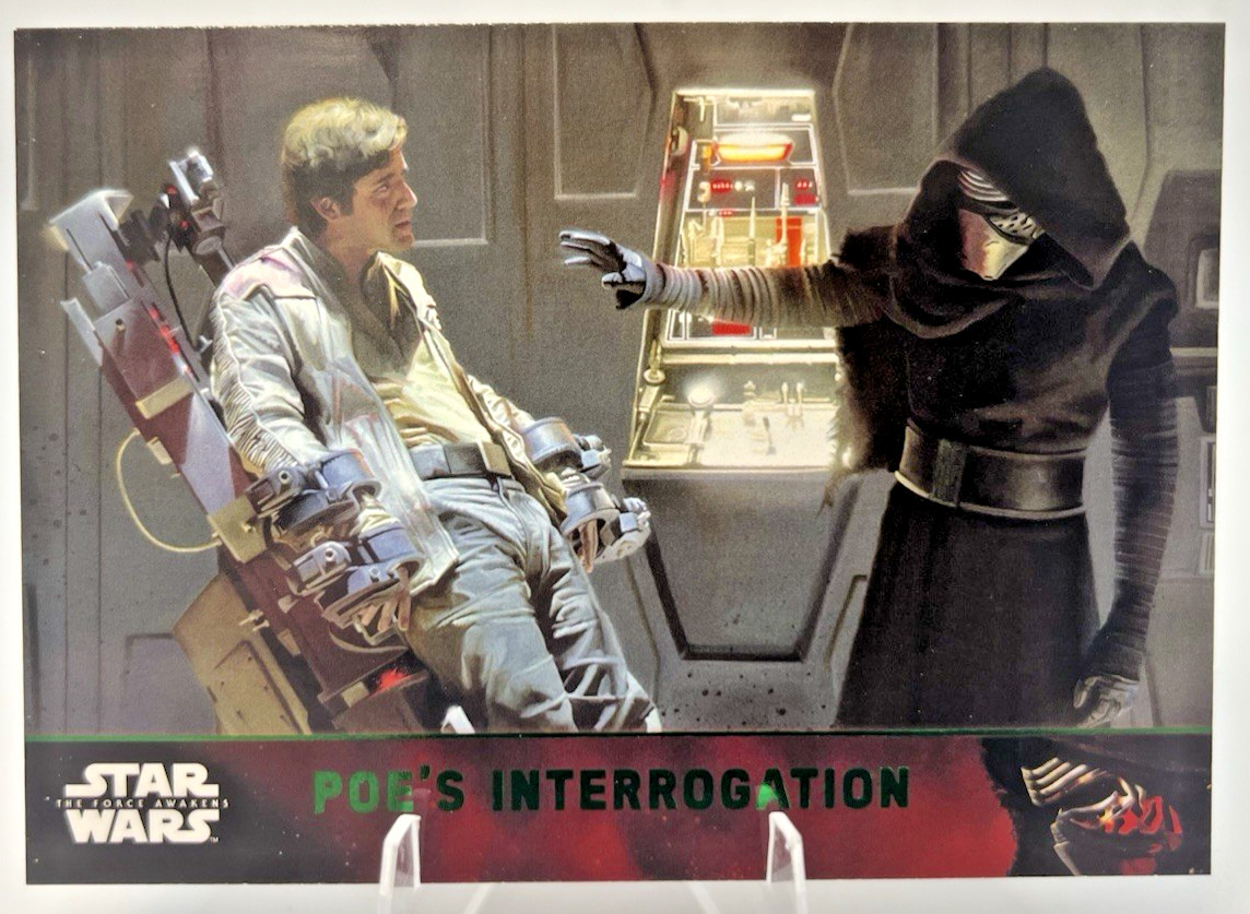 2015 Topps Star Wars Force Awakens Poe’s Interrogation #84 Green Parallel