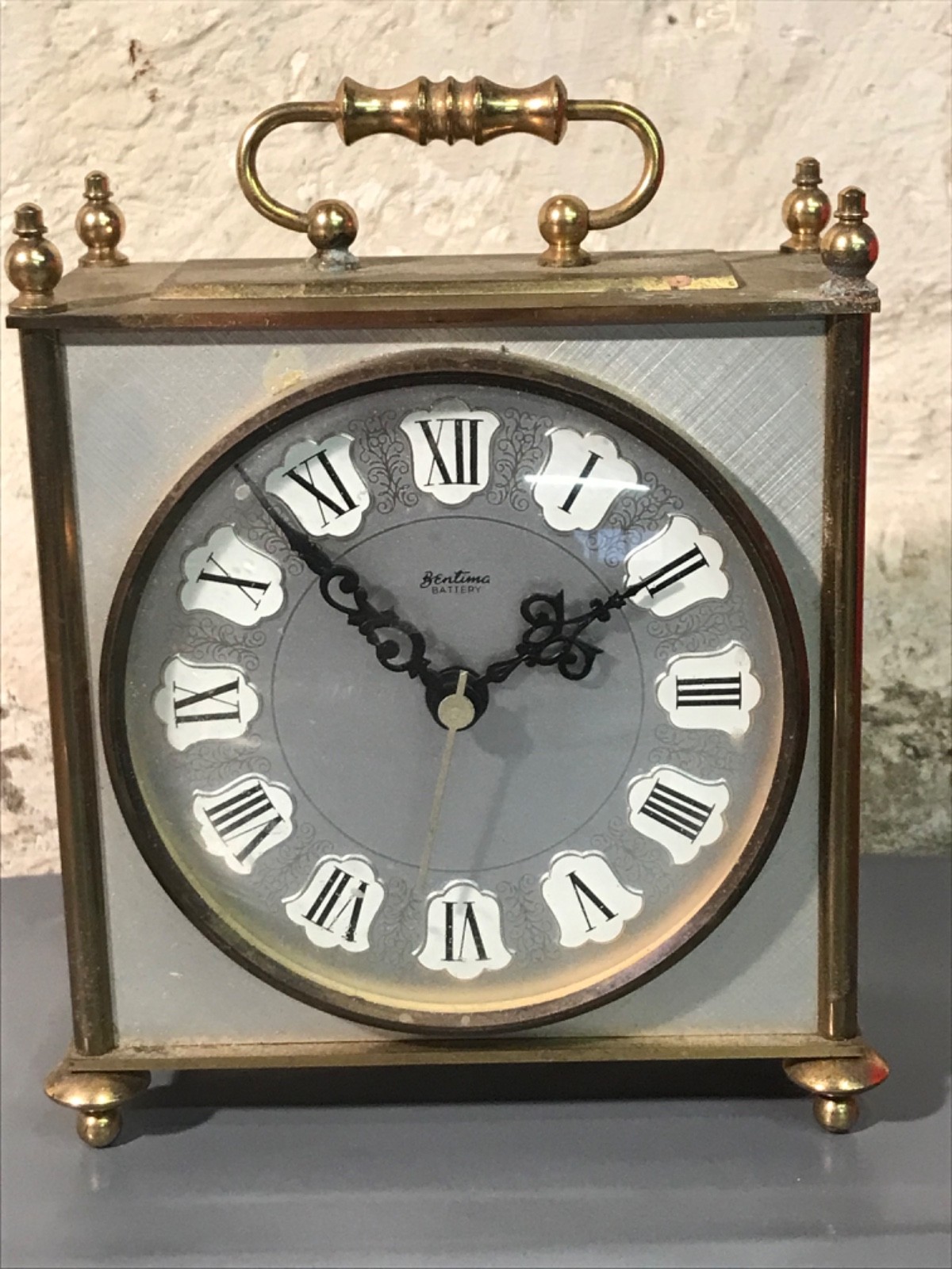 Vintage Quartz Battery Operated Bentima Carriage Desk Clock