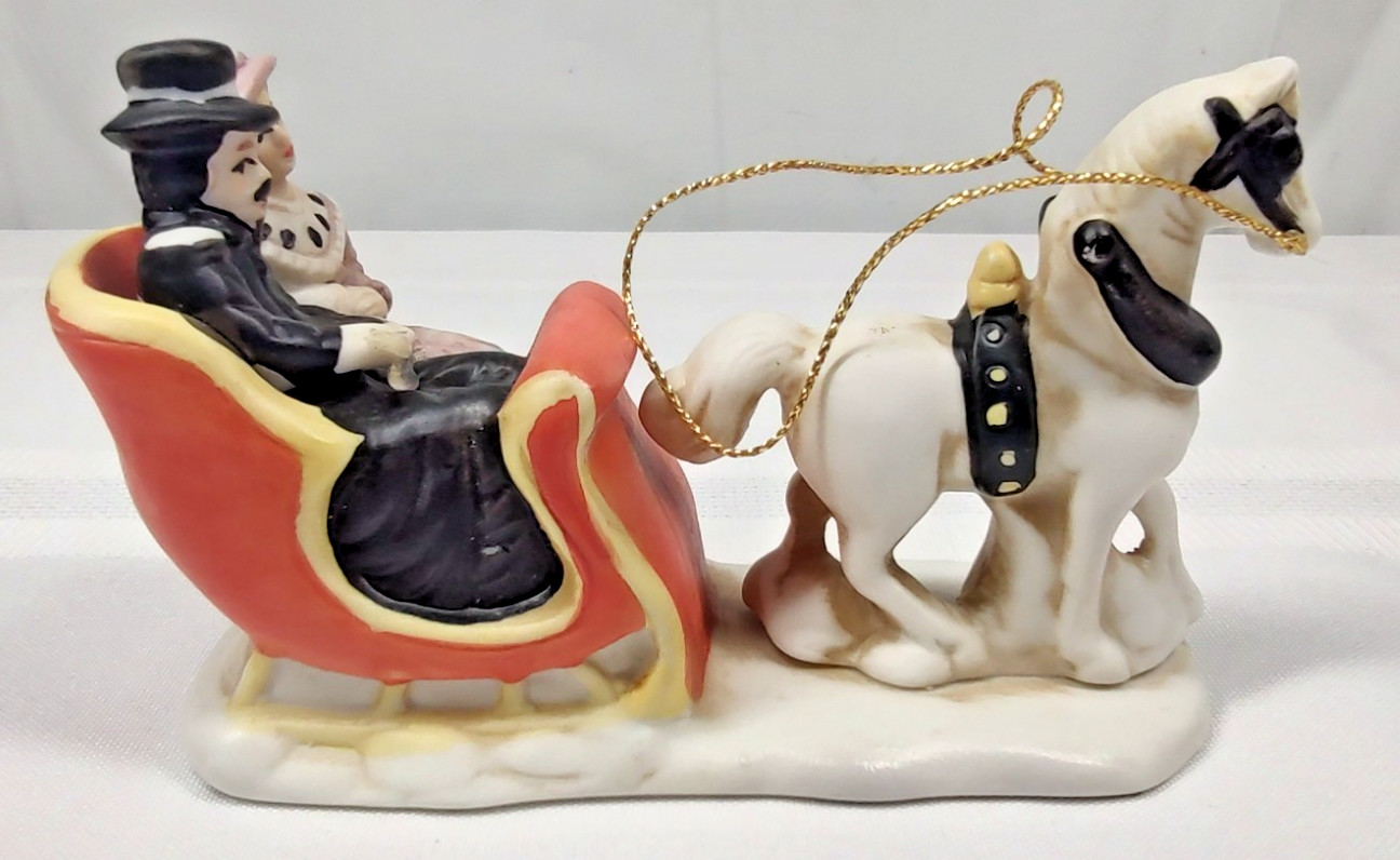 Kirkland Signature Christmas Village Horse Sled Sleigh Accessories 1996
