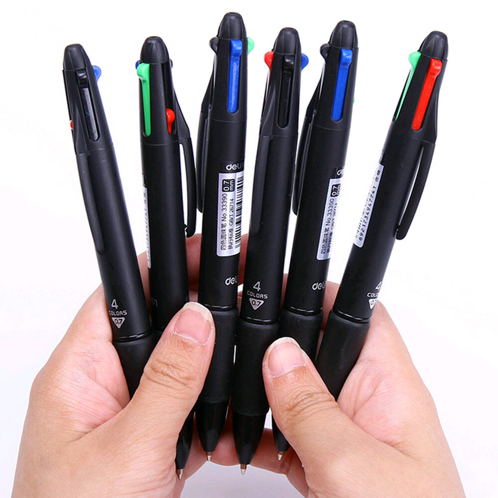 4in1 Multicolor Ballpoint Pen 0.7mm Refill Retractable School Office Fine Point