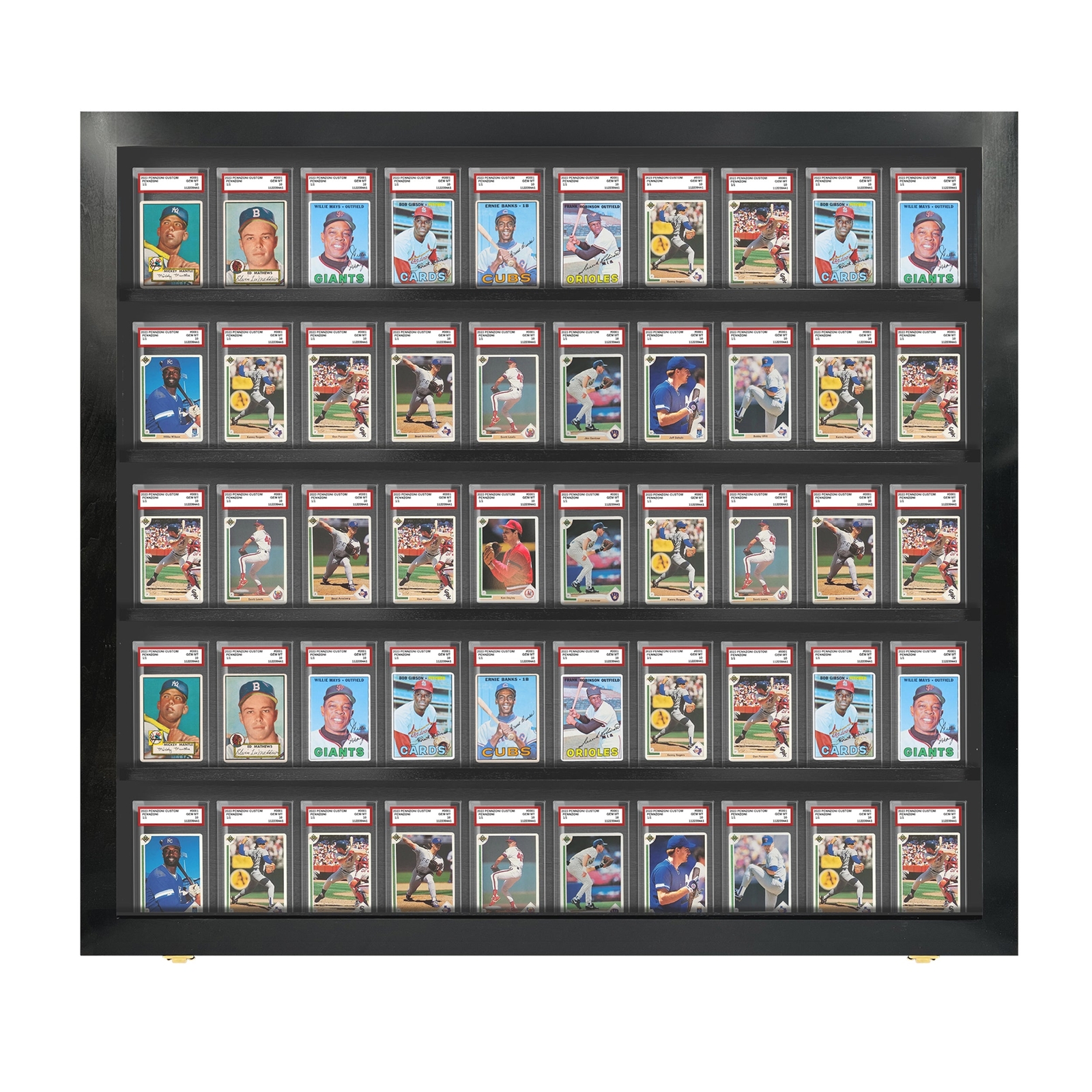 PENNZONI Sports Card Display Case, Holds 50 PSA Graded Sports & Playing Cards