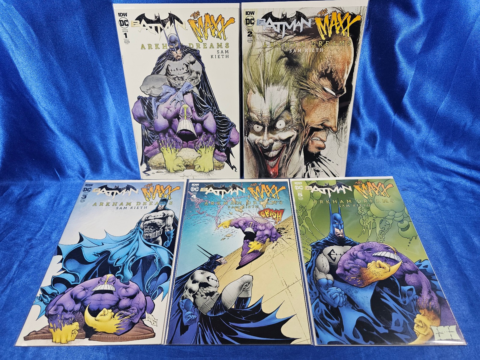 BATMAN THE MAXX ARKHAM DREAMS #1-5 COMPLETE COVER B SET SAM KIETH 2018 IDW DC