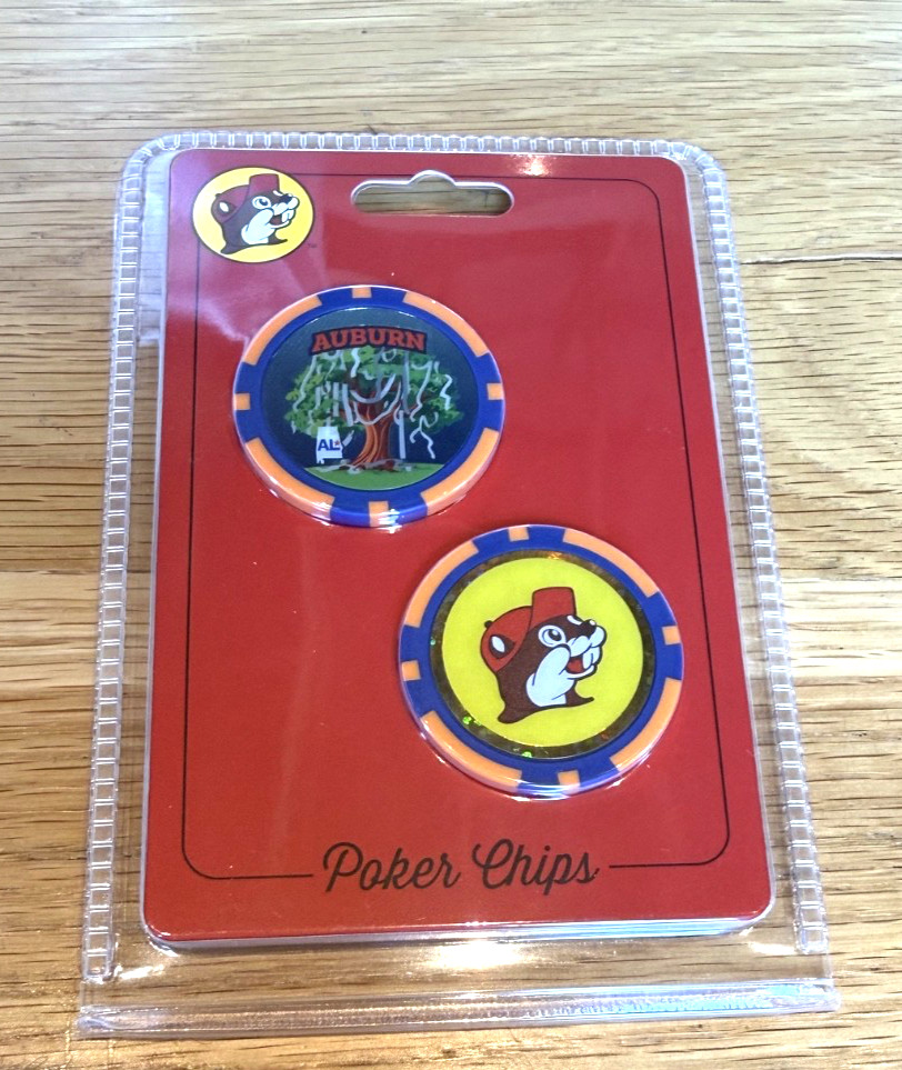 Buc-ee’s Collectible Poker Chips Store Specific Auburn Alabama New 2 Pack