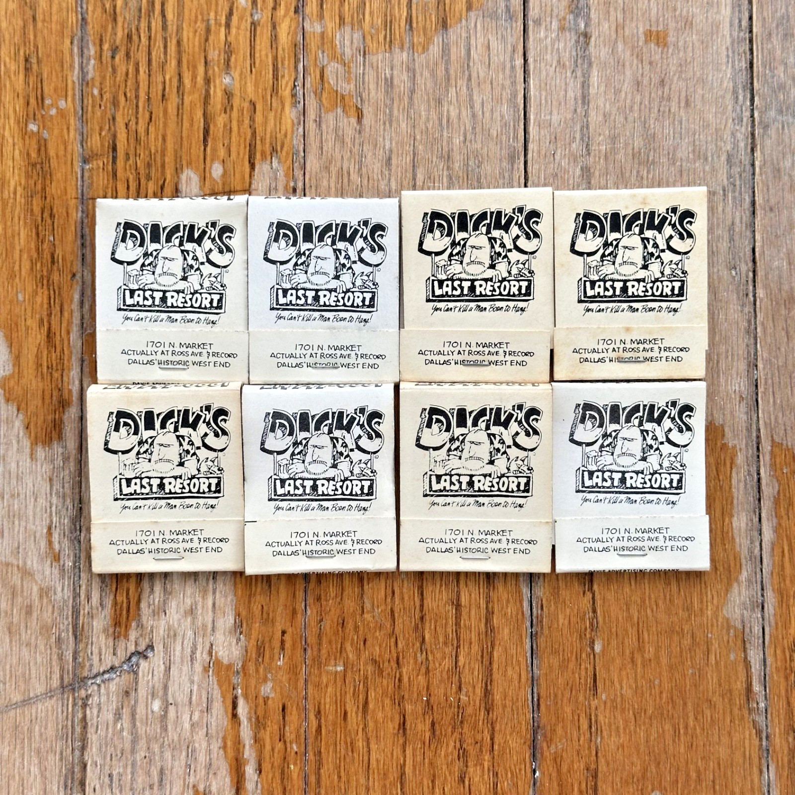 DICK’S LAST RESORT Dallas, TX Girlie Pin-Up Matchbooks Matches UNSTRUCK Lot of 8
