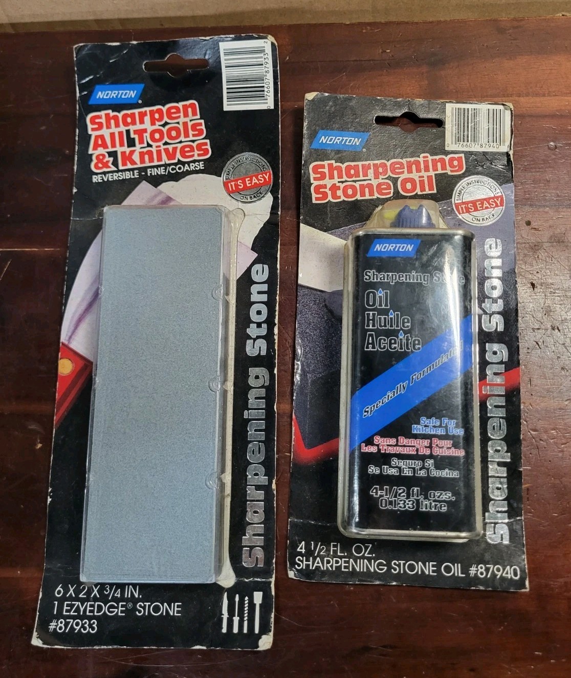 Norton Coarse / Fine Sharpening Stone NOS & Sharpening Stone Oil New Old Stock