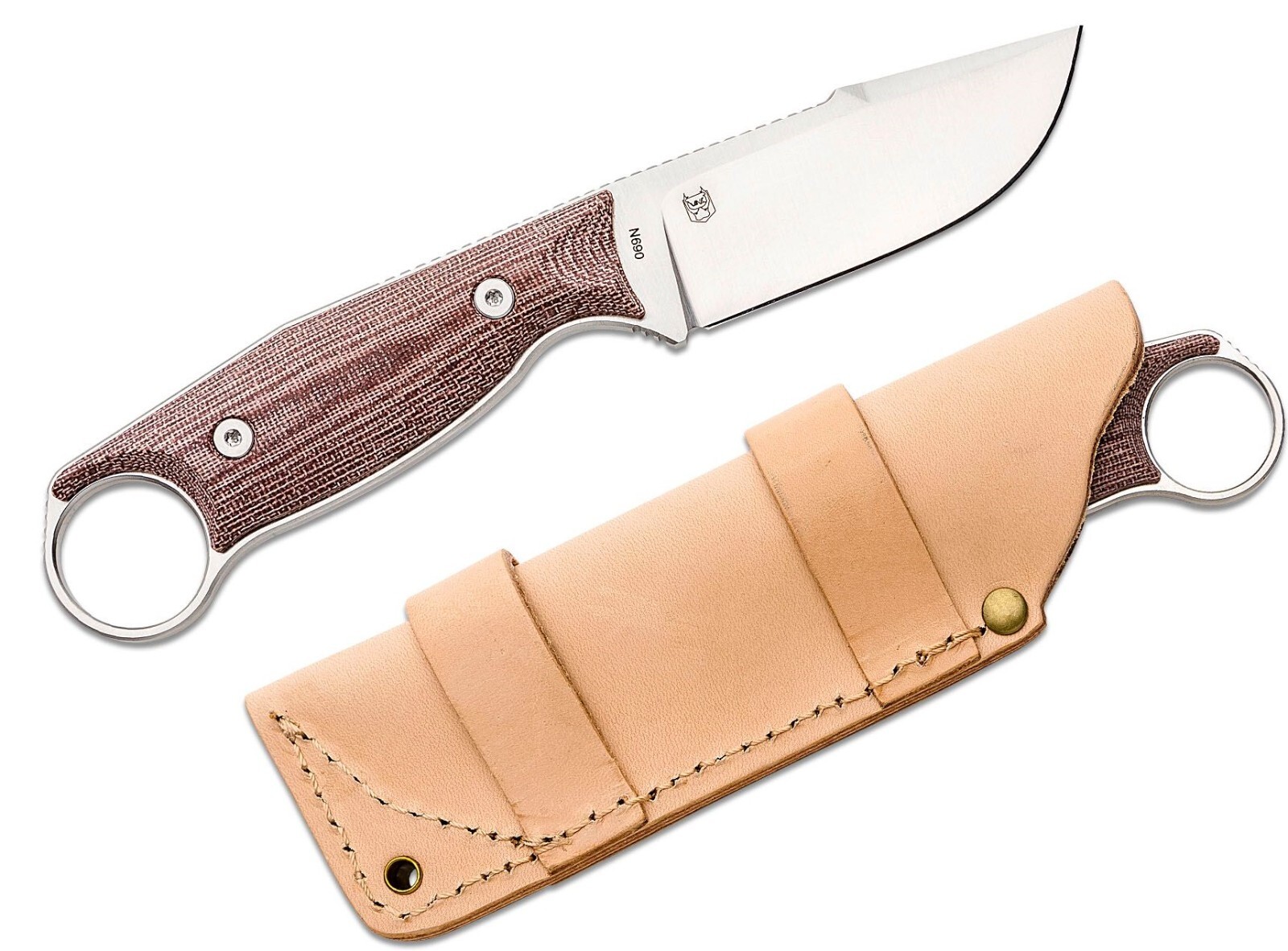 Real Steel Furrier Harpoon Fixed Knife 2.99″ N690 Steel Blade Micarta Handle