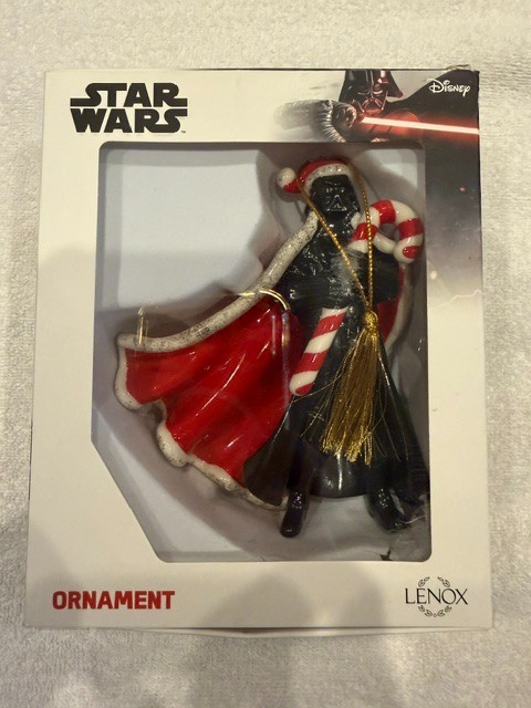 LENOX STAR WARS DARTH VADER CHRISTMAS ORNAMENT SANTA CAPE CANDY CANE BOX 5.25″