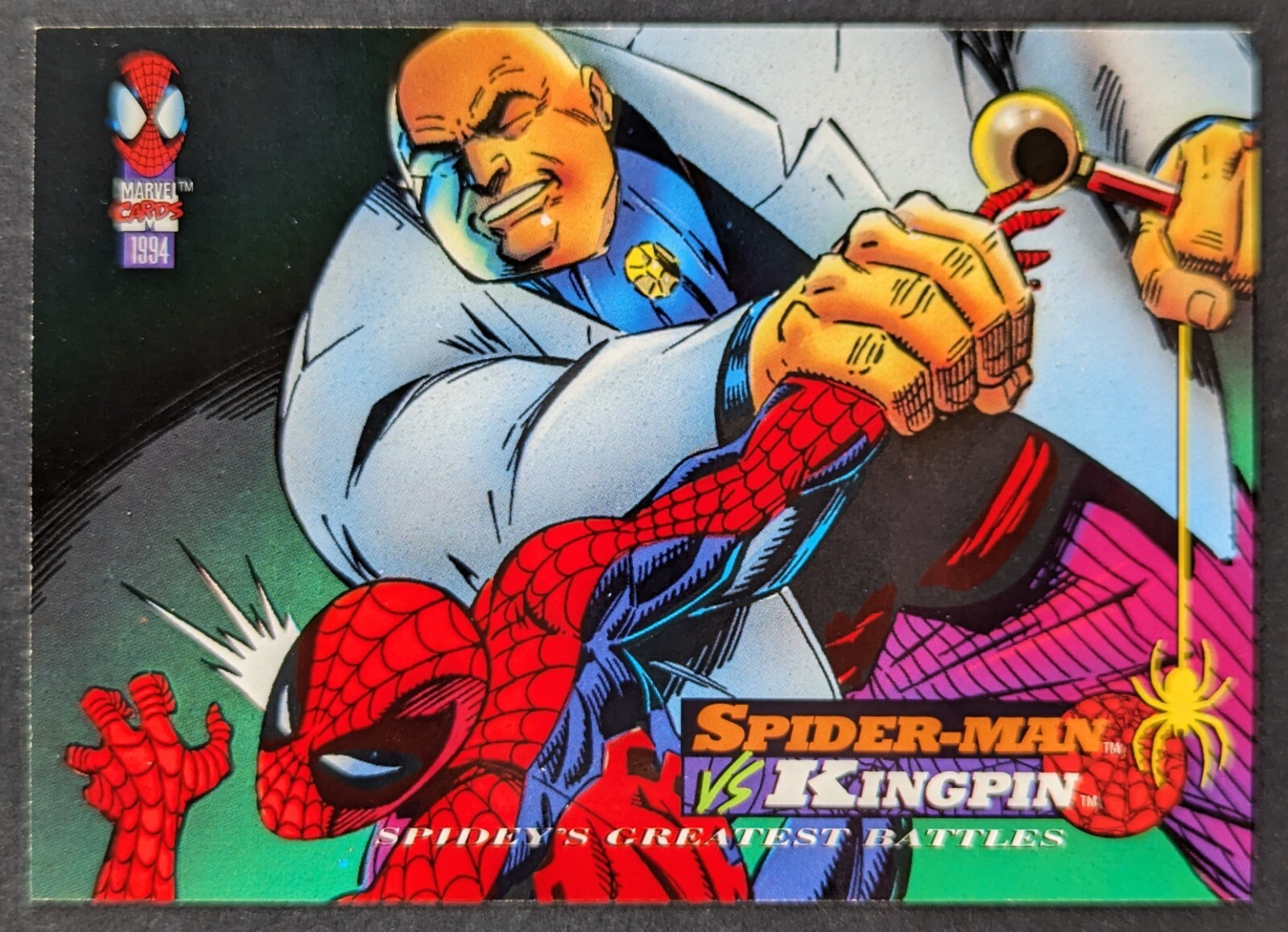 Spiderman vs Kingpin 1994 Fleer Marvel Card #111 (NM)