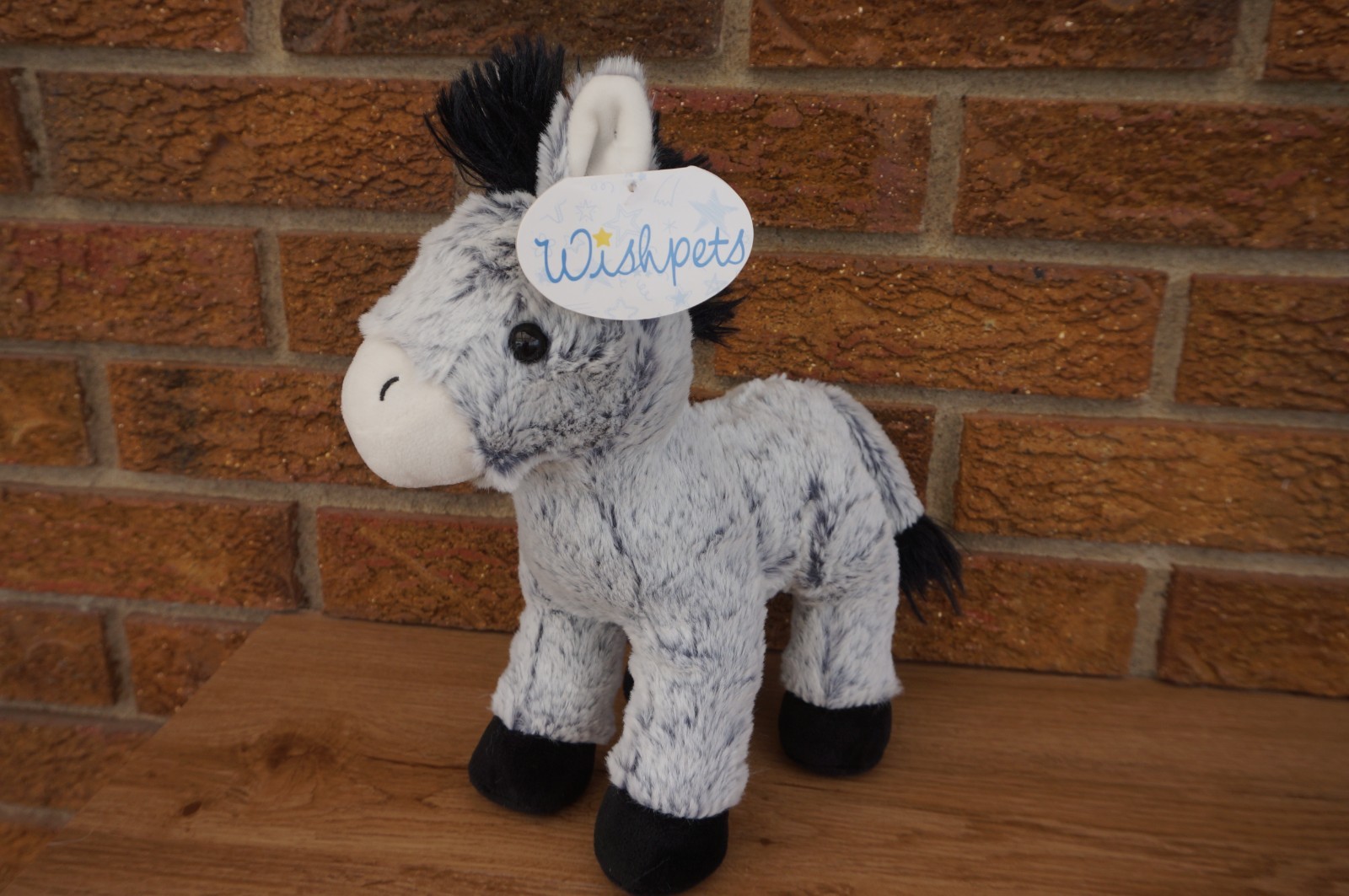 Wishpets PLUSH Jack the DONKEY Burro Gray White Black NWT Stuffed Animal Doll