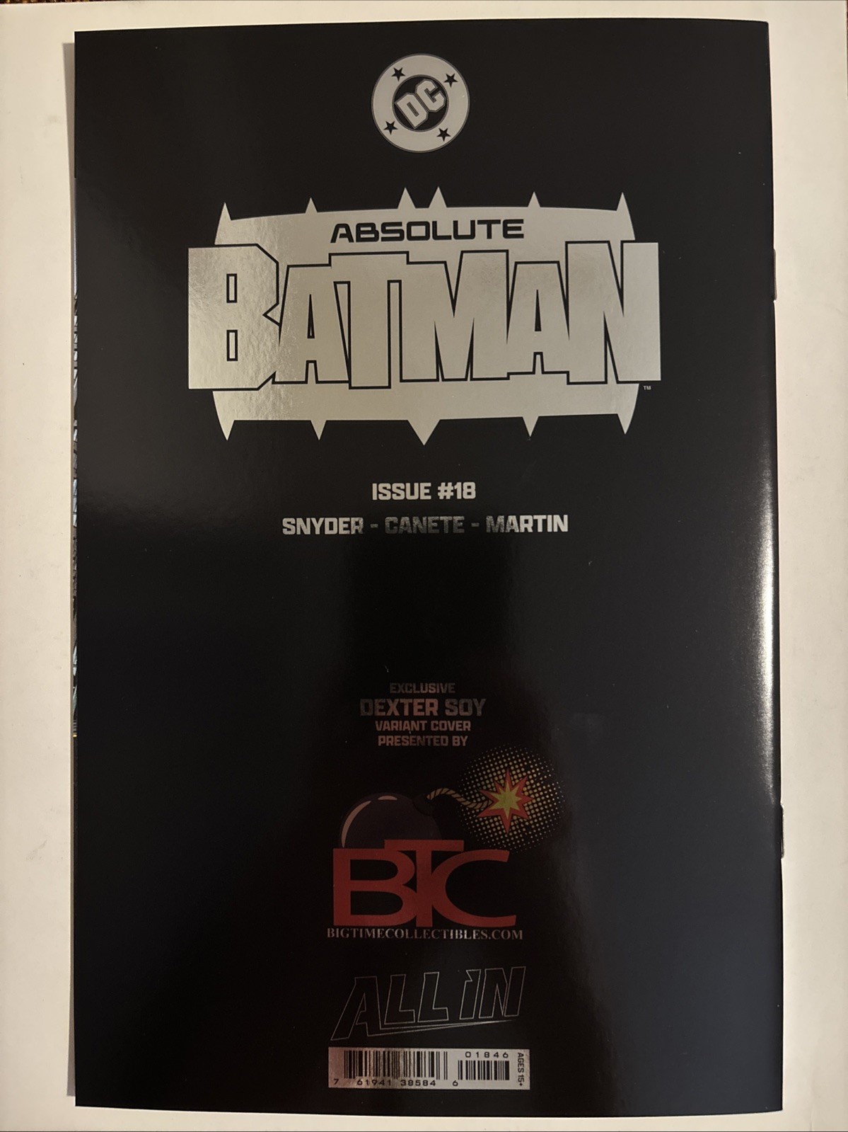 Absolute Batman #18 Dexter Soy MEGACON Blood Red Foil Virgin LTD 500 COA VF+