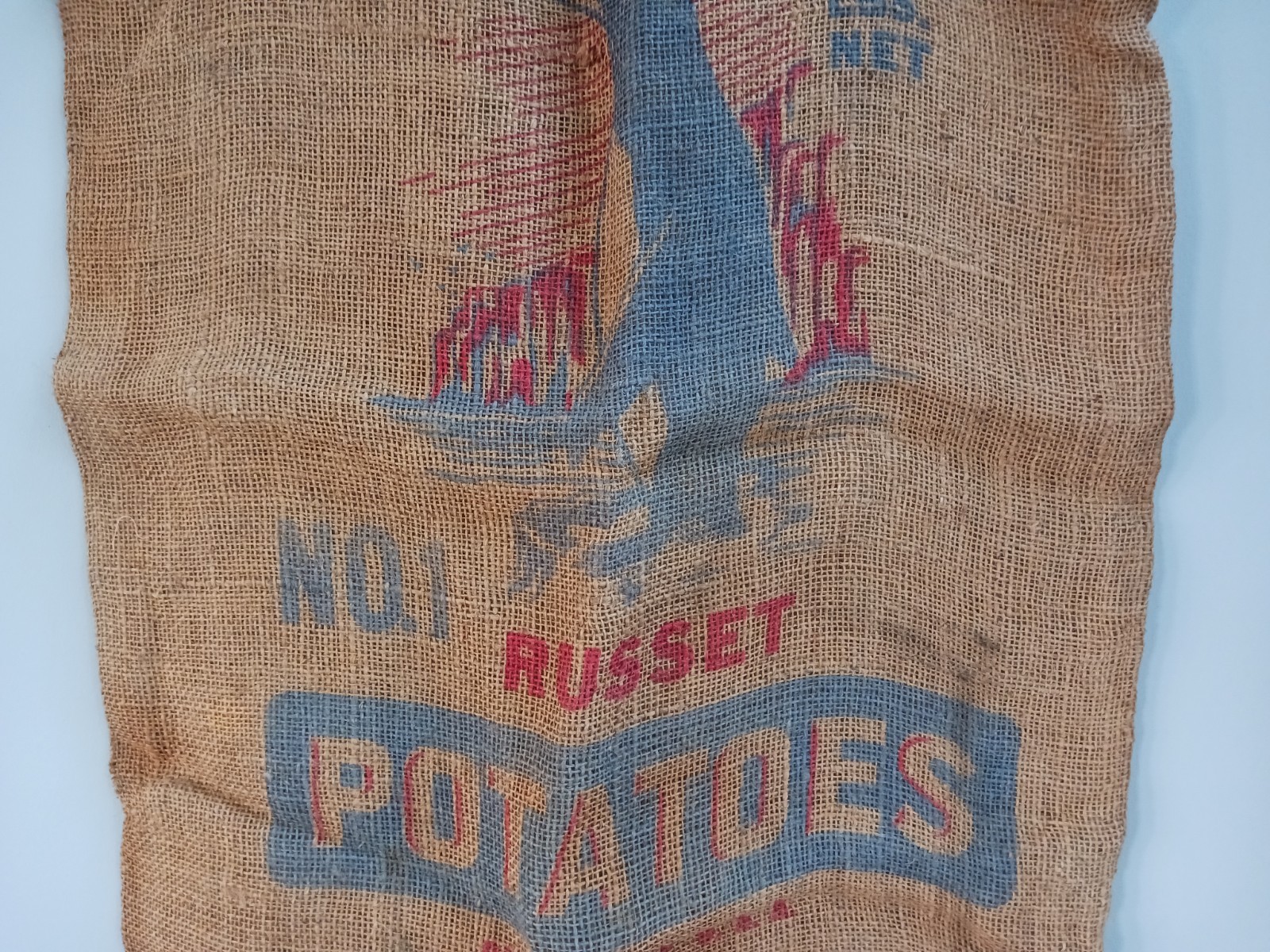 Vintage Penguin Burlap Potato Sack 100 Lb No 1 Russet Ball Club Minnesota USA
