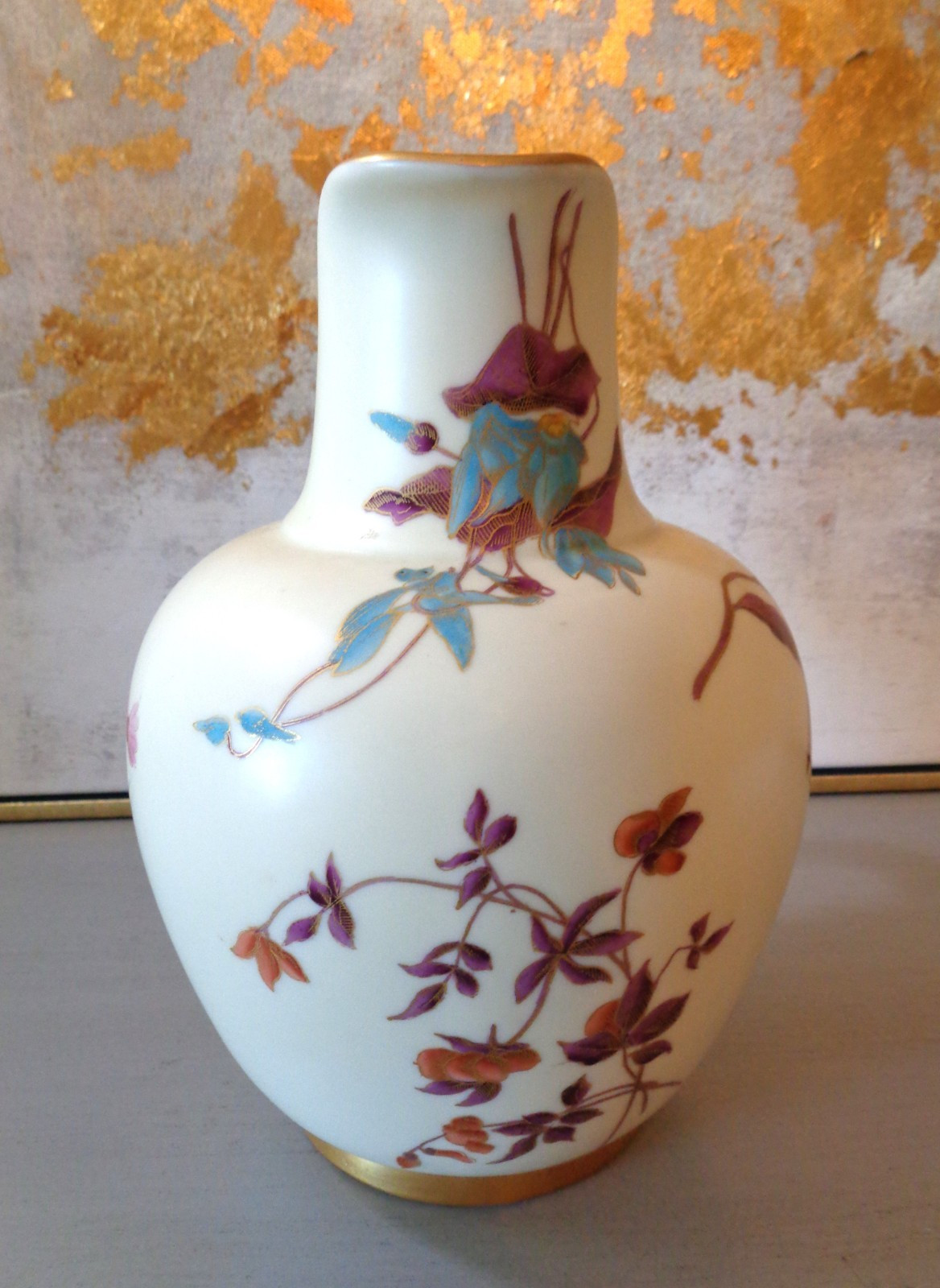 Antique, Royal Worcester Shield, made in England, #1094, Gold Gilt, 7.5” Pitcher