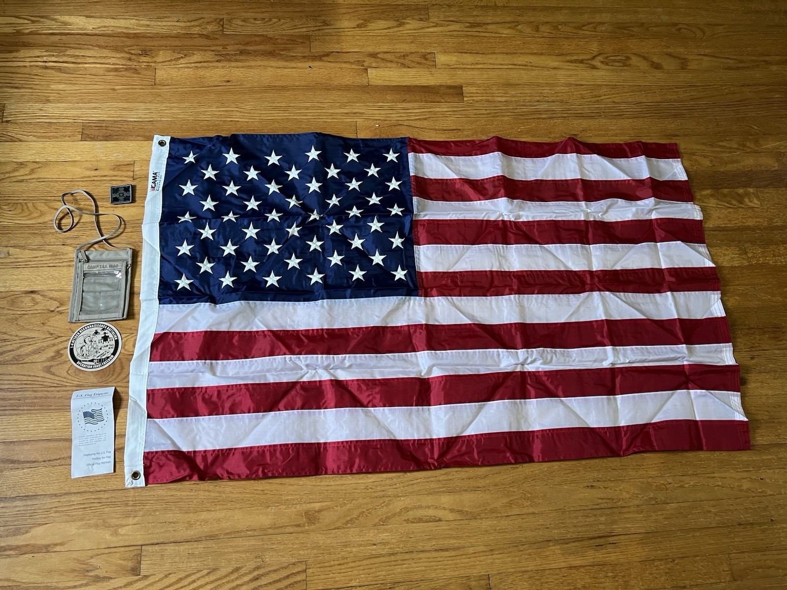 Camp Taji Iraq Operation Iraqi Freedom USA Flag Military Memorabilia