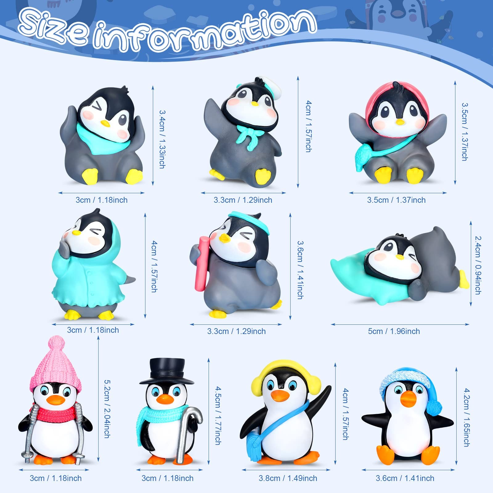 30 Pcs Mini Penguin Figurines Collection Playset Cute Penguin Characters Toys…