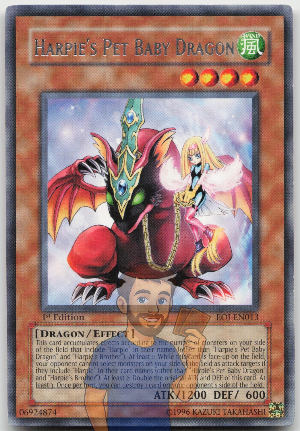 Harpie’s Pet Baby Dragon EOJ-EN013 Rare 1st Edition Lightly Played Yugioh