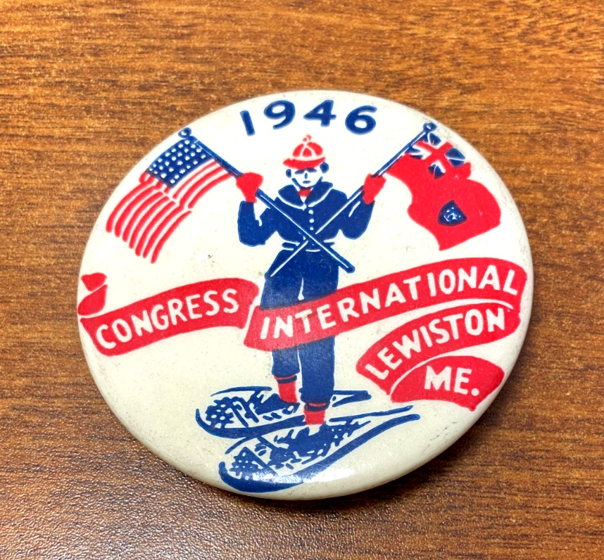 1946 Lewiston ME. Snowshoe Congress International – Pin, Pinback