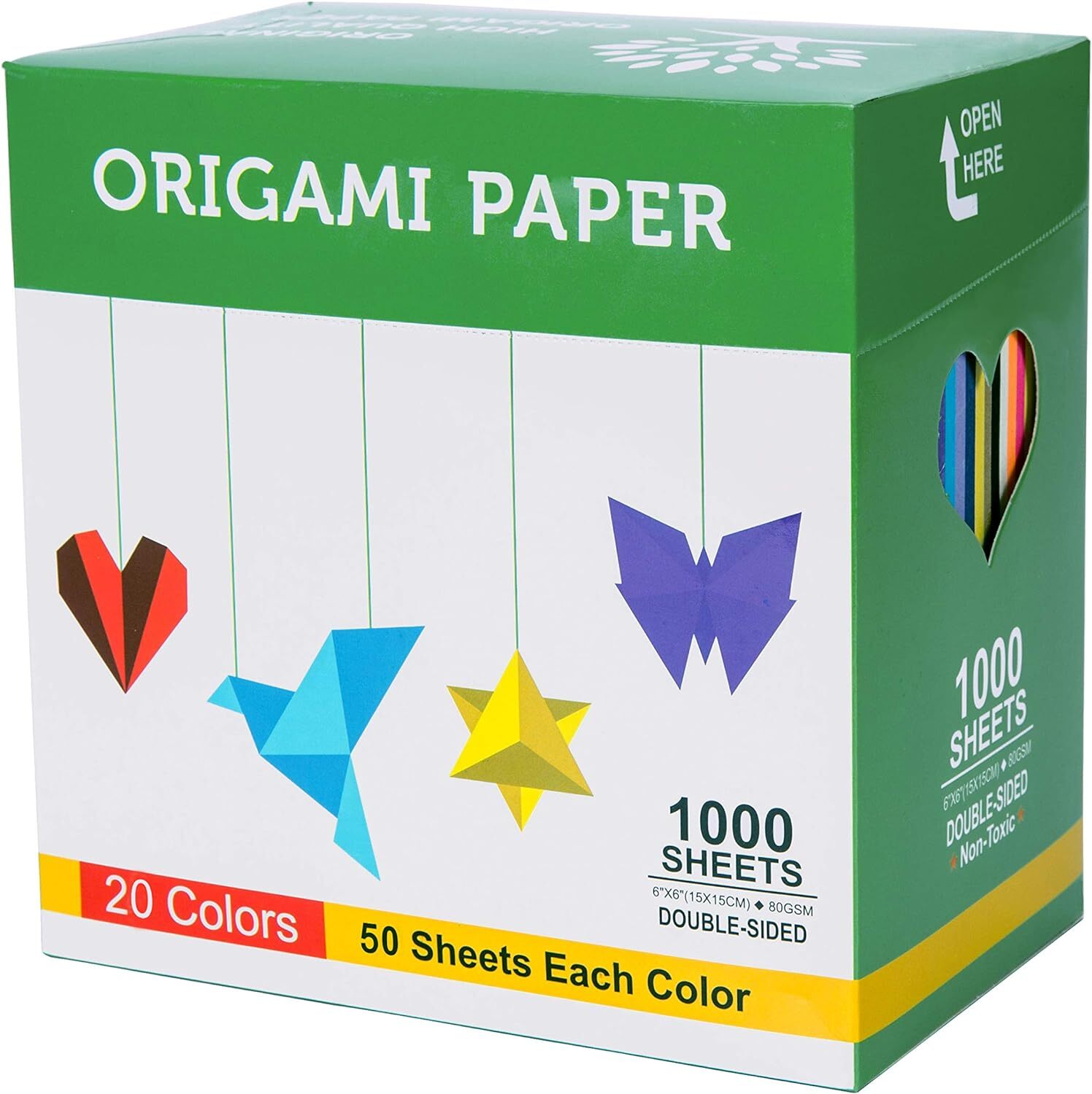 Origami Paper Double Sided Color – 160 Sheets – 20 Colors – 6 Inch Square…