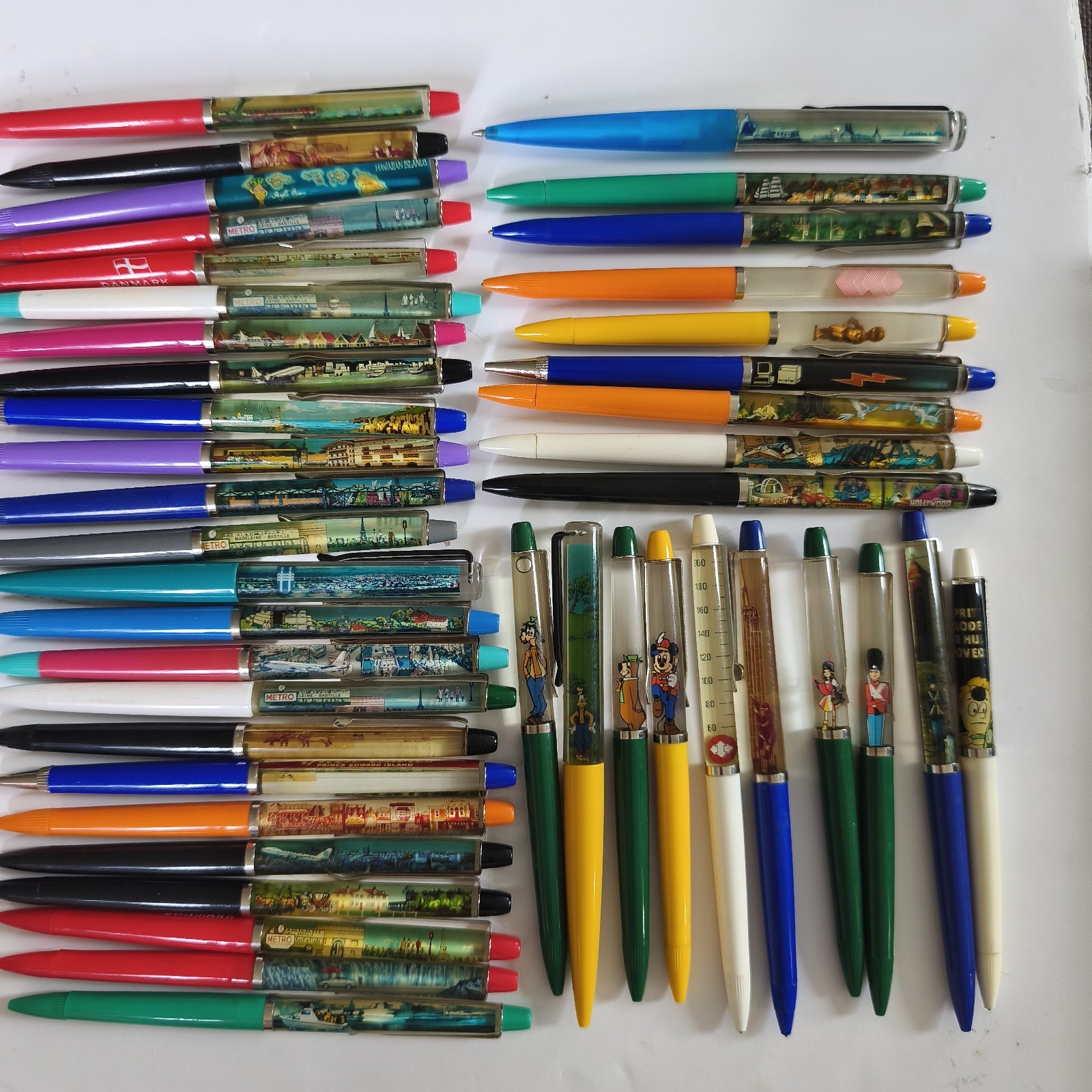 vintage Tourism floaty floating pens Lot Disney City Country Promotion no ink