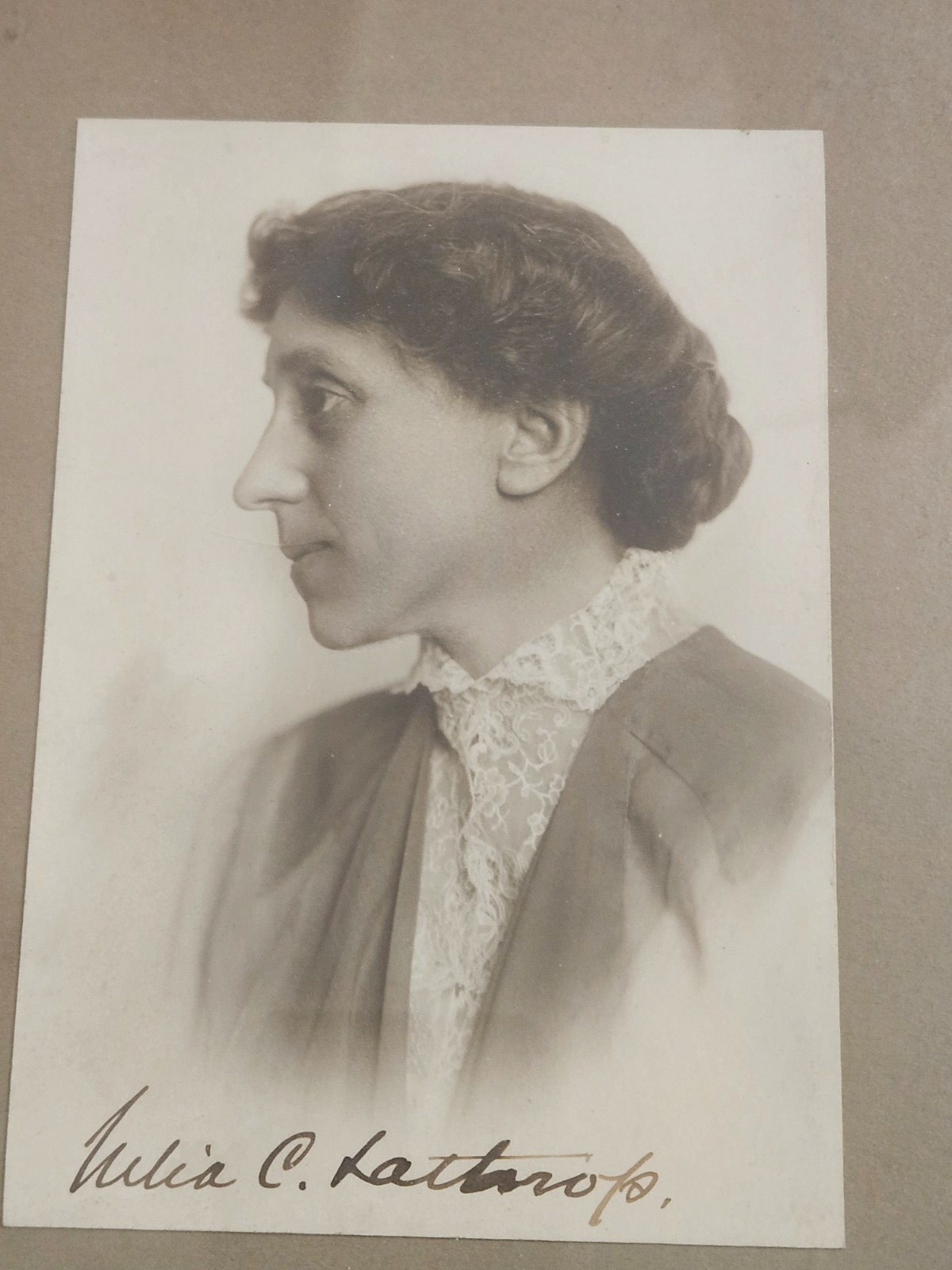 Antique Signed Julia Lathrop RPPC Photo Framed Hull House Progressive Era