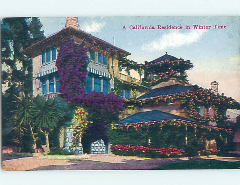 Divided-Back HOME IN WINTER Published In San Francisco California CA HM6070