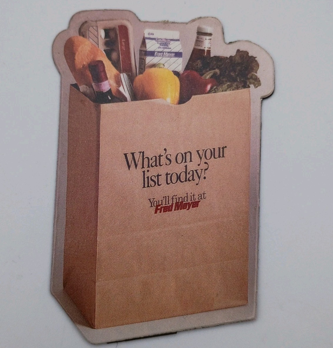 Vintage Fred Meyer Fridge Magnet Store Shipping Bag Pre Kroger Advertising Promo