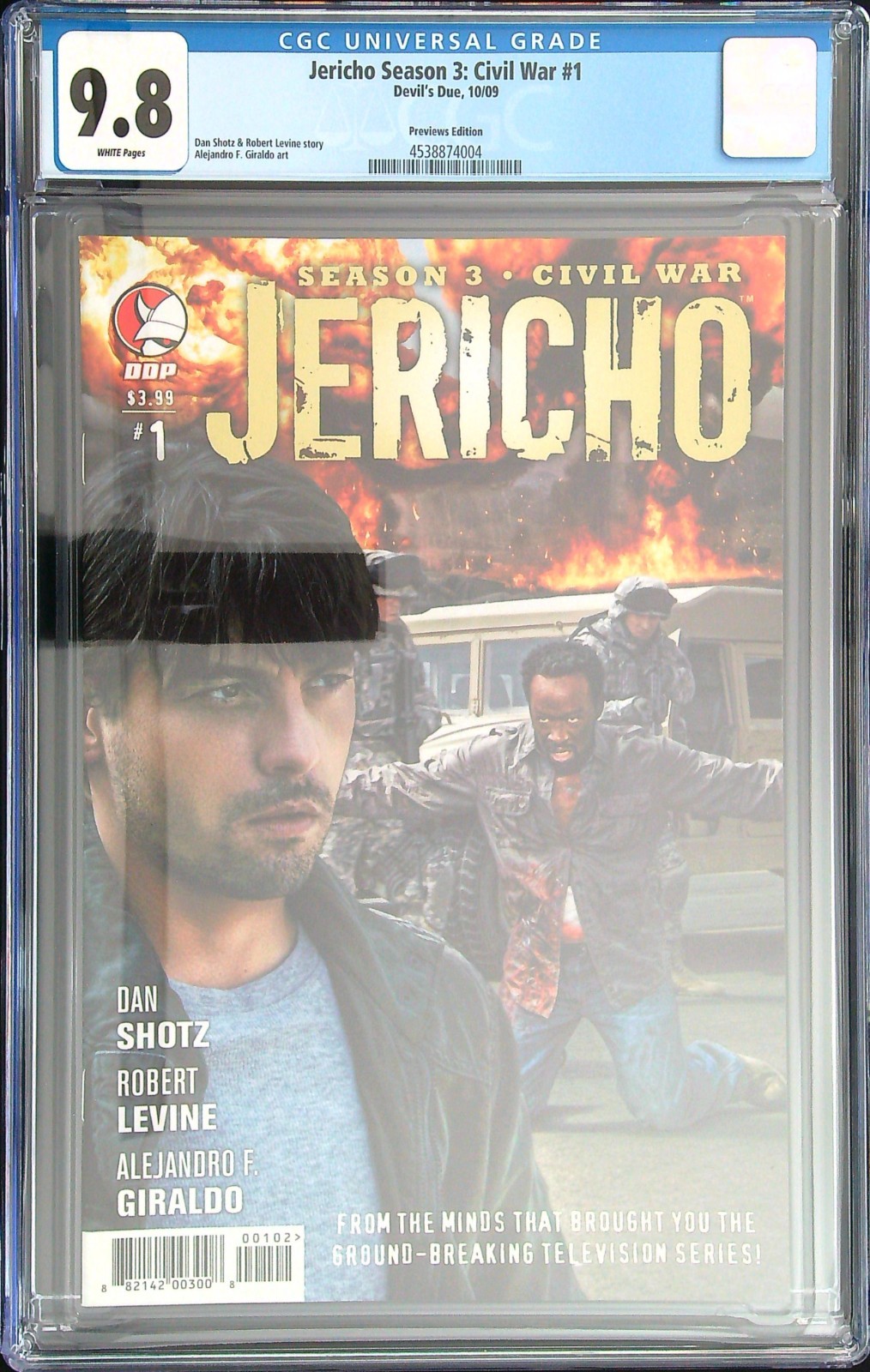 Jericho Season 3 Civil War #1 – Only CGC 9.8 In the World – 2009 Photo Cover