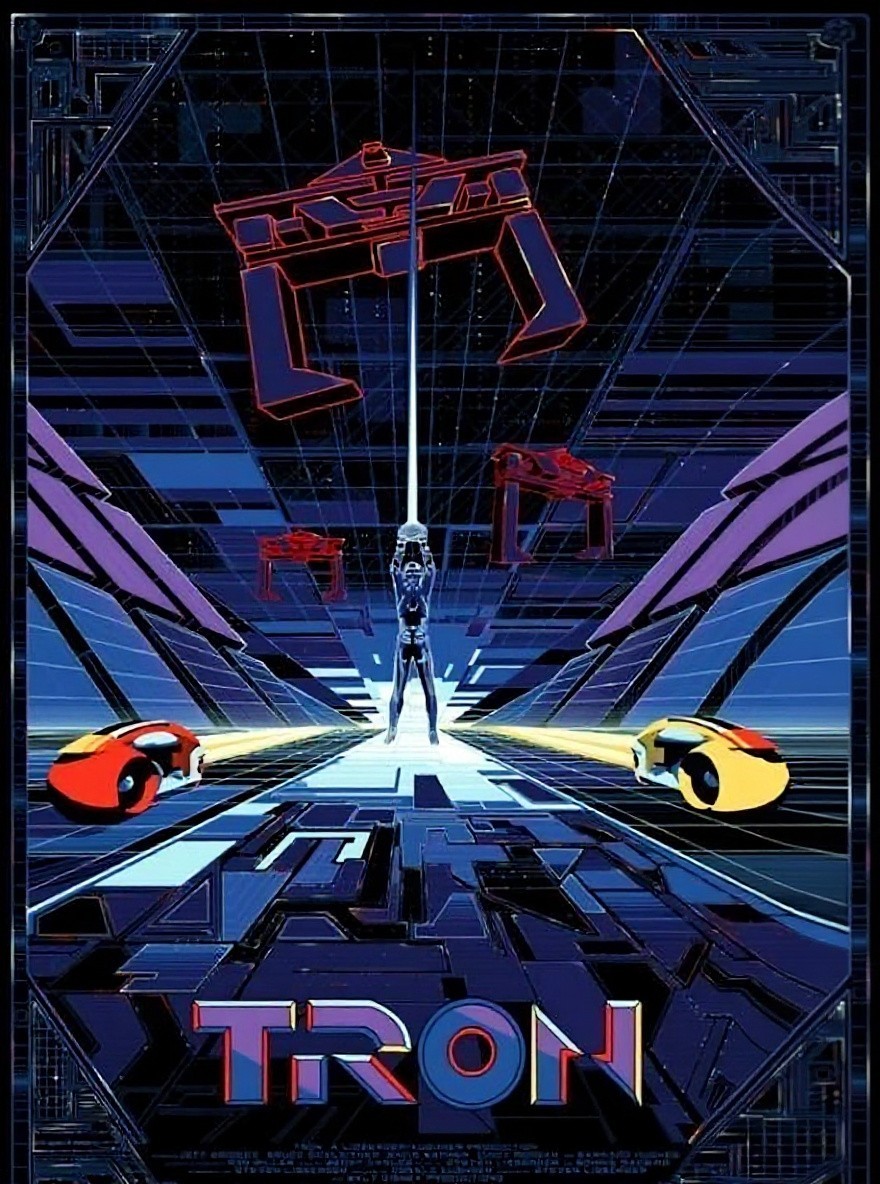 TRON game advertisement wall art metal sign