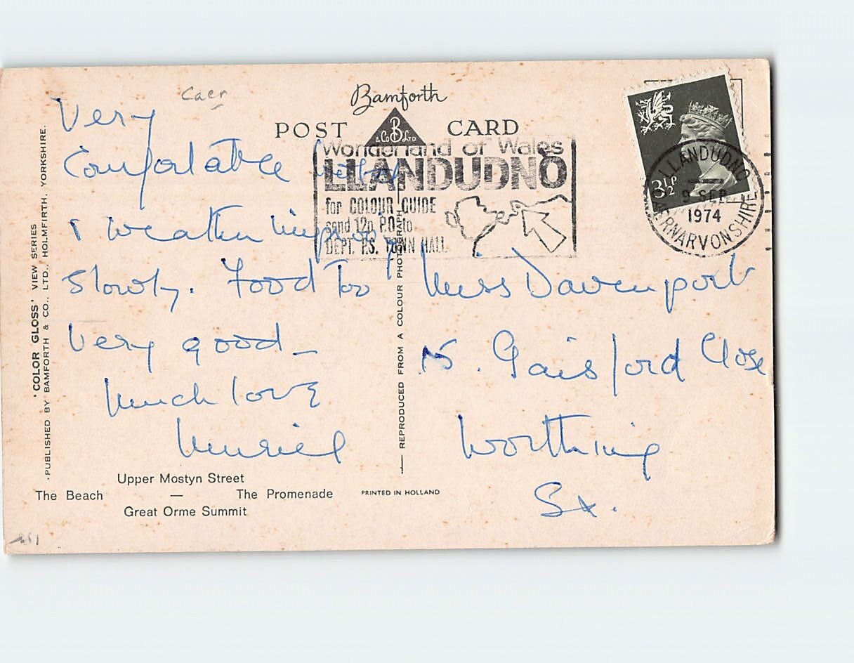 Postcard Llandudno, Wales