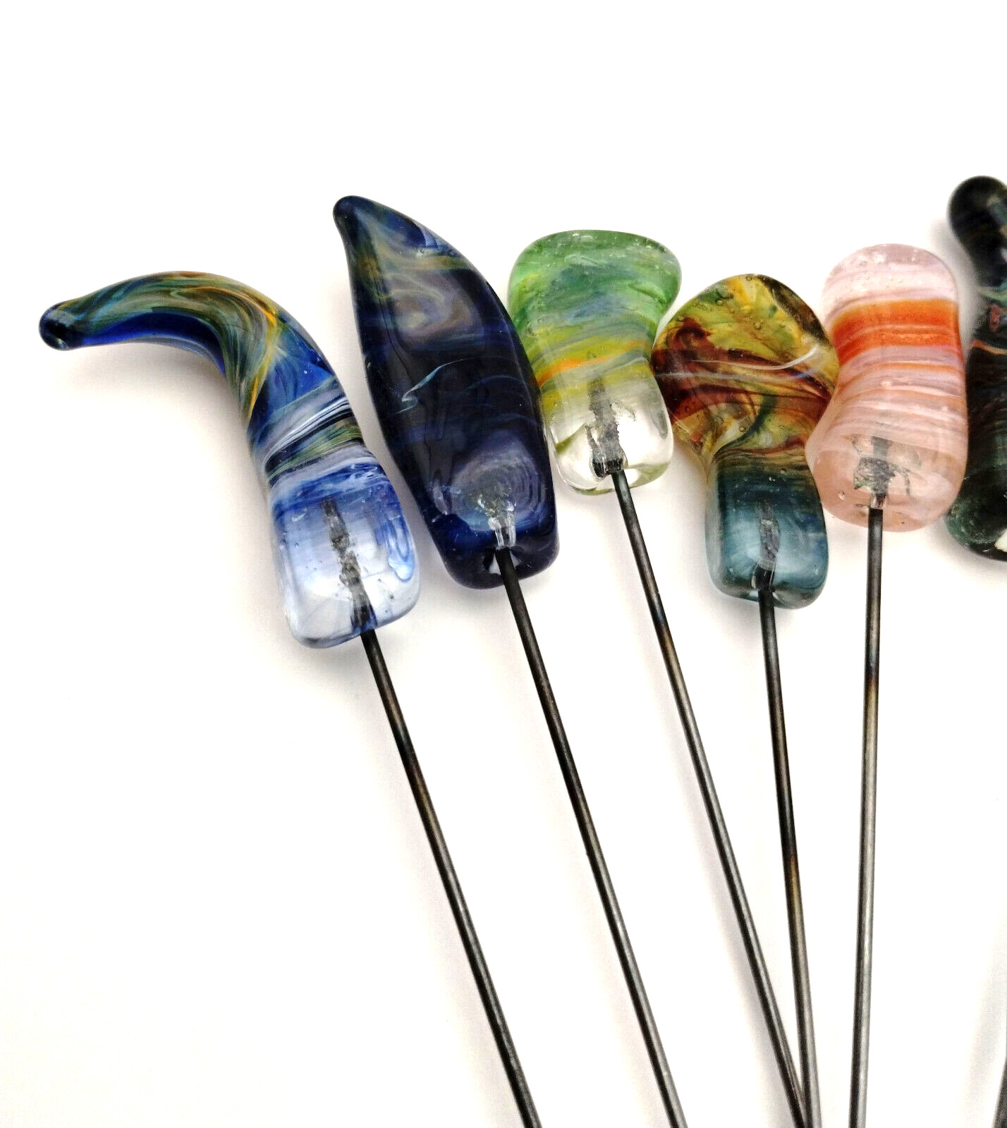 Single Multicolored Glass Bowl Poker/Pipe Cleaner USA