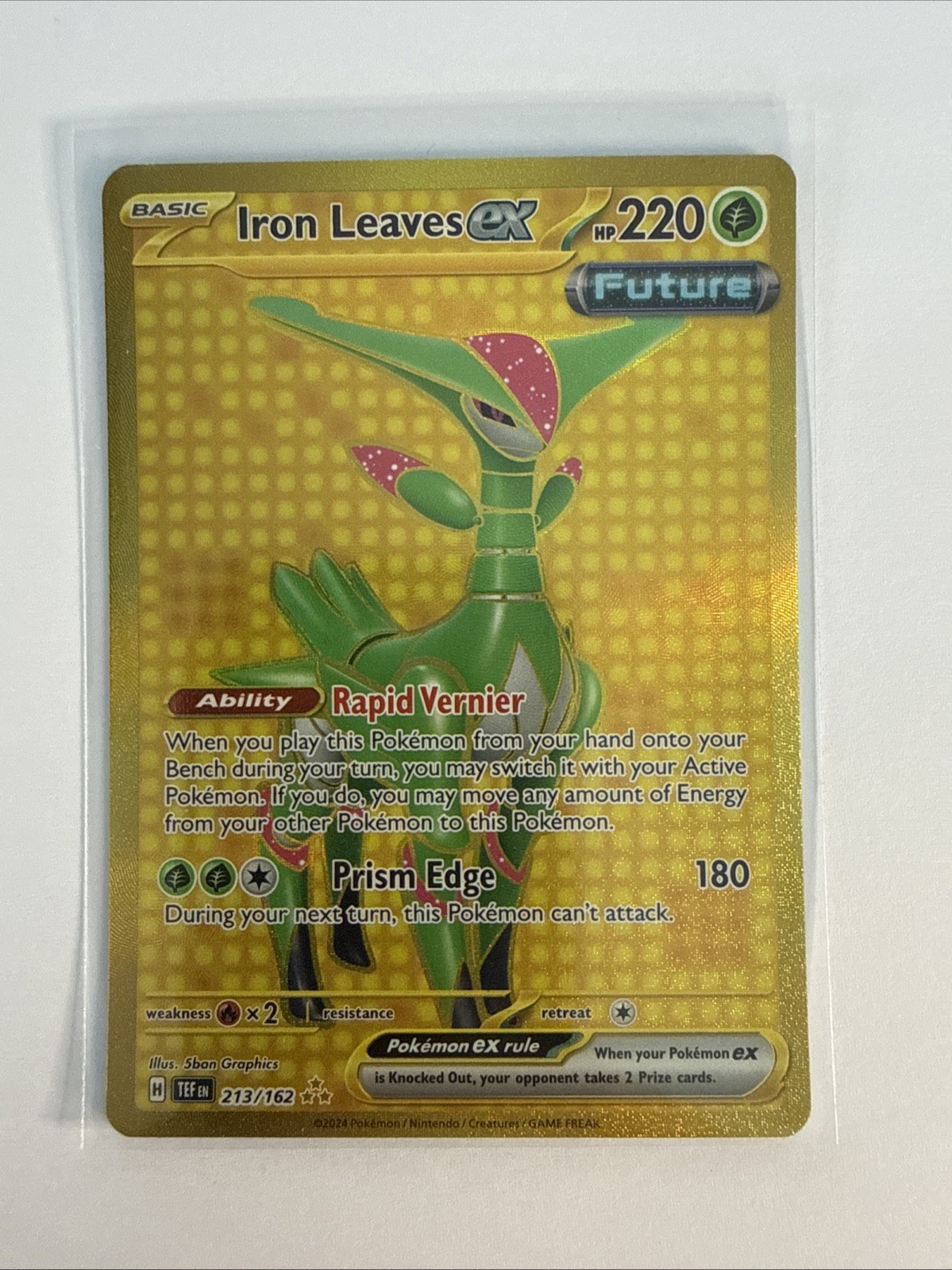 Pokémon TCG Iron Leaves EX 213/162 Full Art Temporal Forces NM Condition