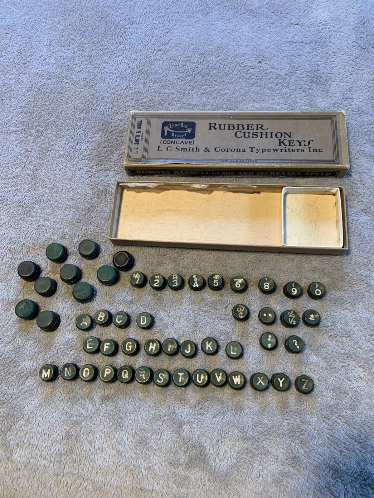 Vintage LC Smith Corona Typewriter 51 Rubber Cushion Keys
