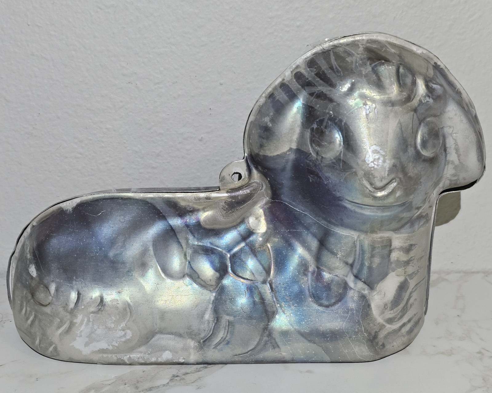 Vtg Wilton Cast Aluminum Lamb Cake Mold 2 Pc. Large Excellent Condition