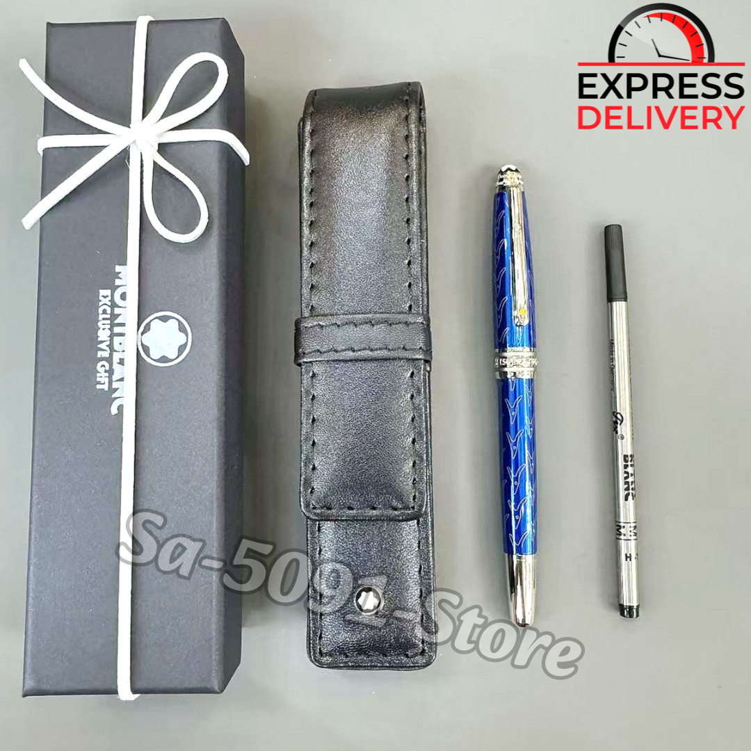 MONTBLANC Meisterstuck Le Petit Prince Rollerball Pen 163 Silver-Blue w/ Box