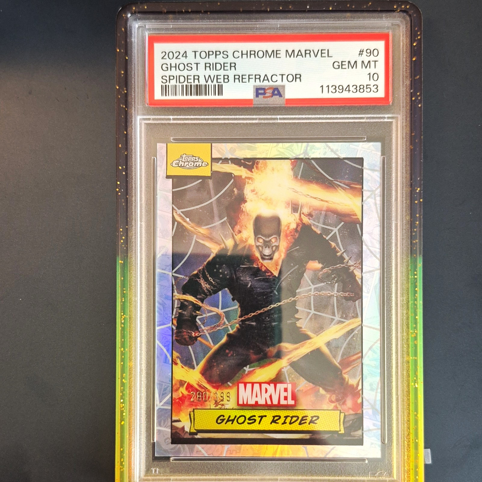 Topps Chrome Marvel Ghost Rider #90 Spider Web/399 Refractor PSA 10 POP 6