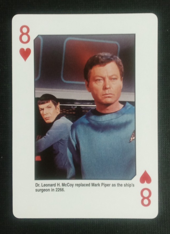 1998 Star Trek The Original Series Playing Card Spock, Dr. McCoy 8 Heart