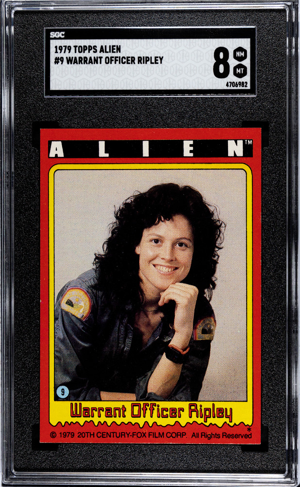 1979 Topps Alien #9 Warrant Officer Ripley SIGOURNEY WEAVER Rookie SGC 8 (pop:6)