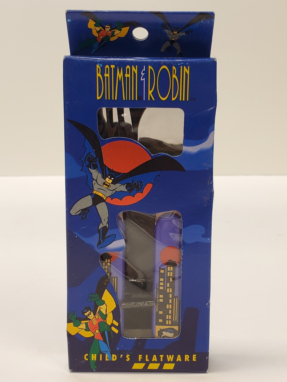 Batman & Robin Children’s Fork And Spoon 2 Piece Flatware Set From 1994 Vintage