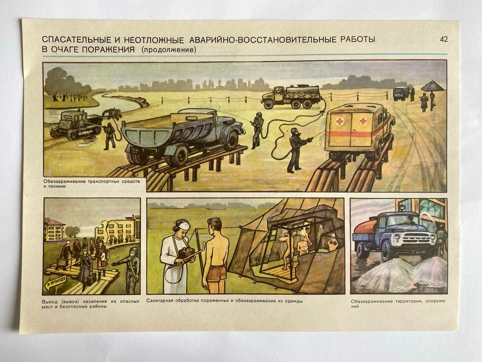 Original Soviet Nuclear Radiation Poster Cold War Propaganda Wall Art 49x21cm
