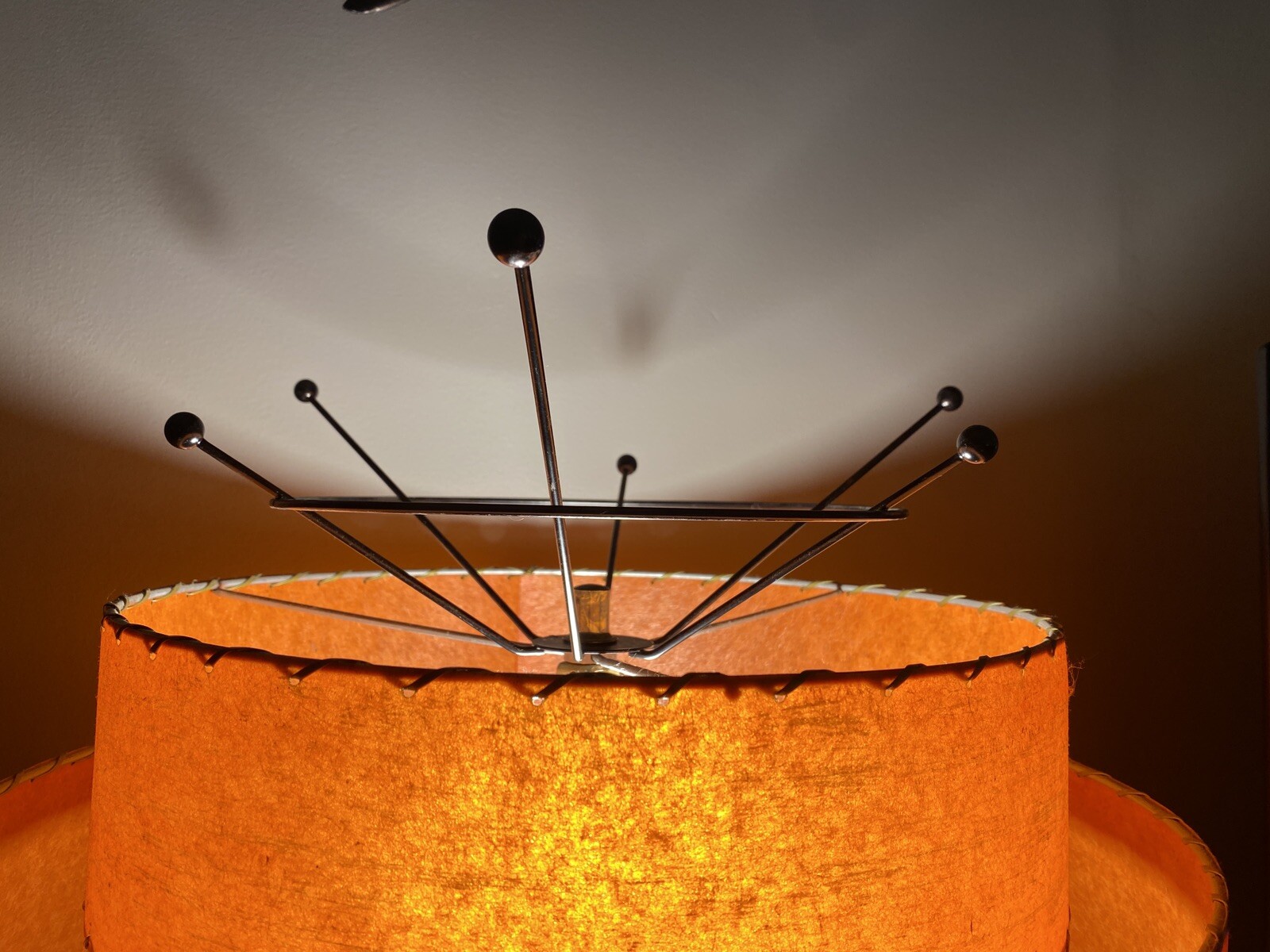 Pair of Atomic Lamp Shade Sputnik Topper Ornament Lampshade Finial- Any Color!!