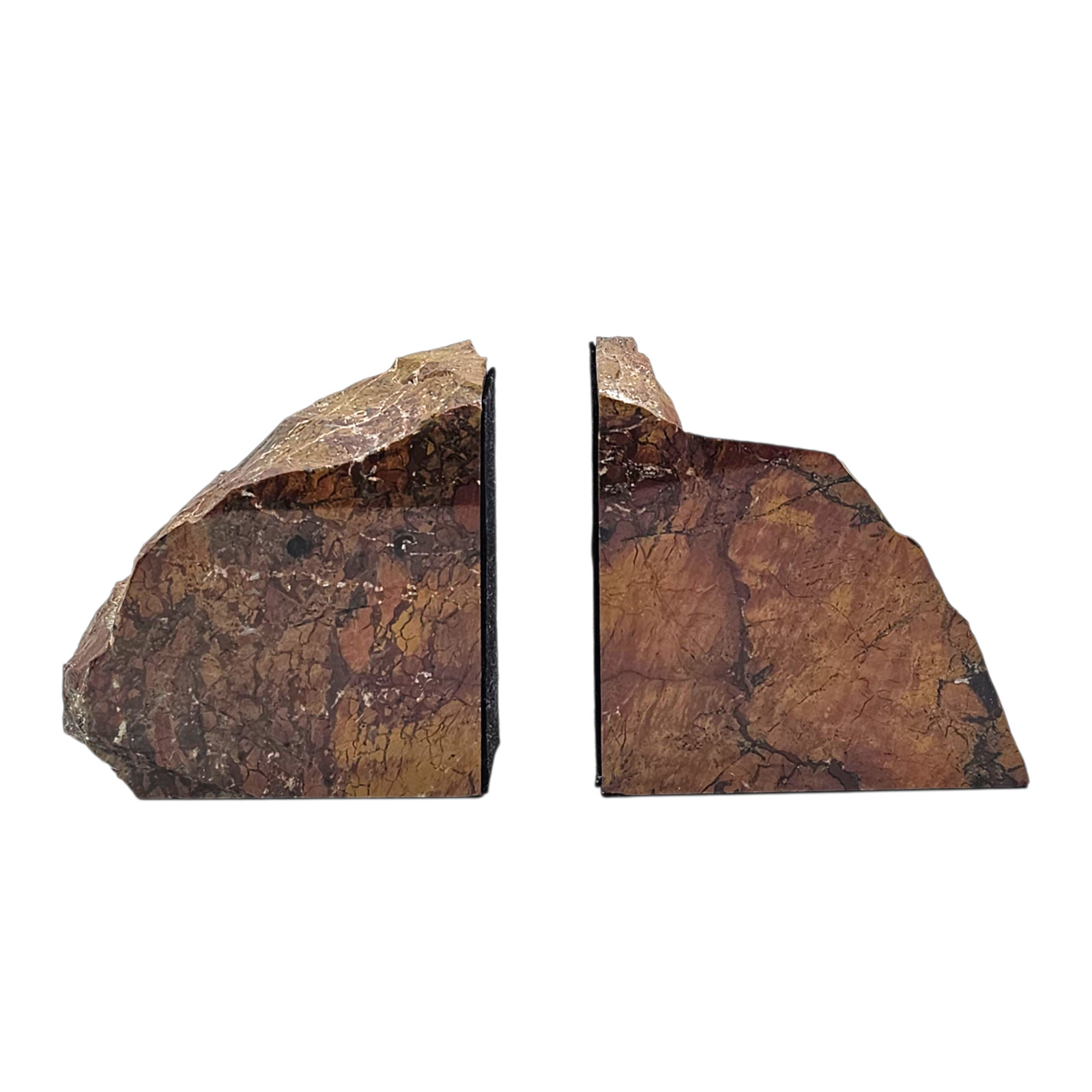 VTG Polished Pink Petrified Wood Bookends Pair 5″ Earth Tones