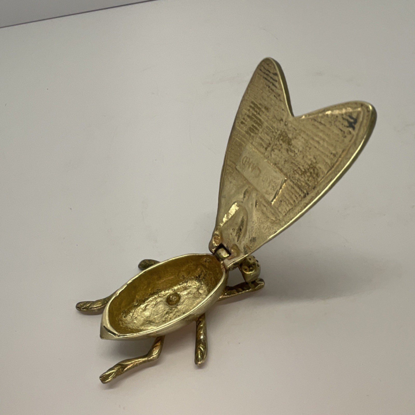 Brass Fly Shaped Hinged Lid Decorative Box Antique Brass Animal Theme