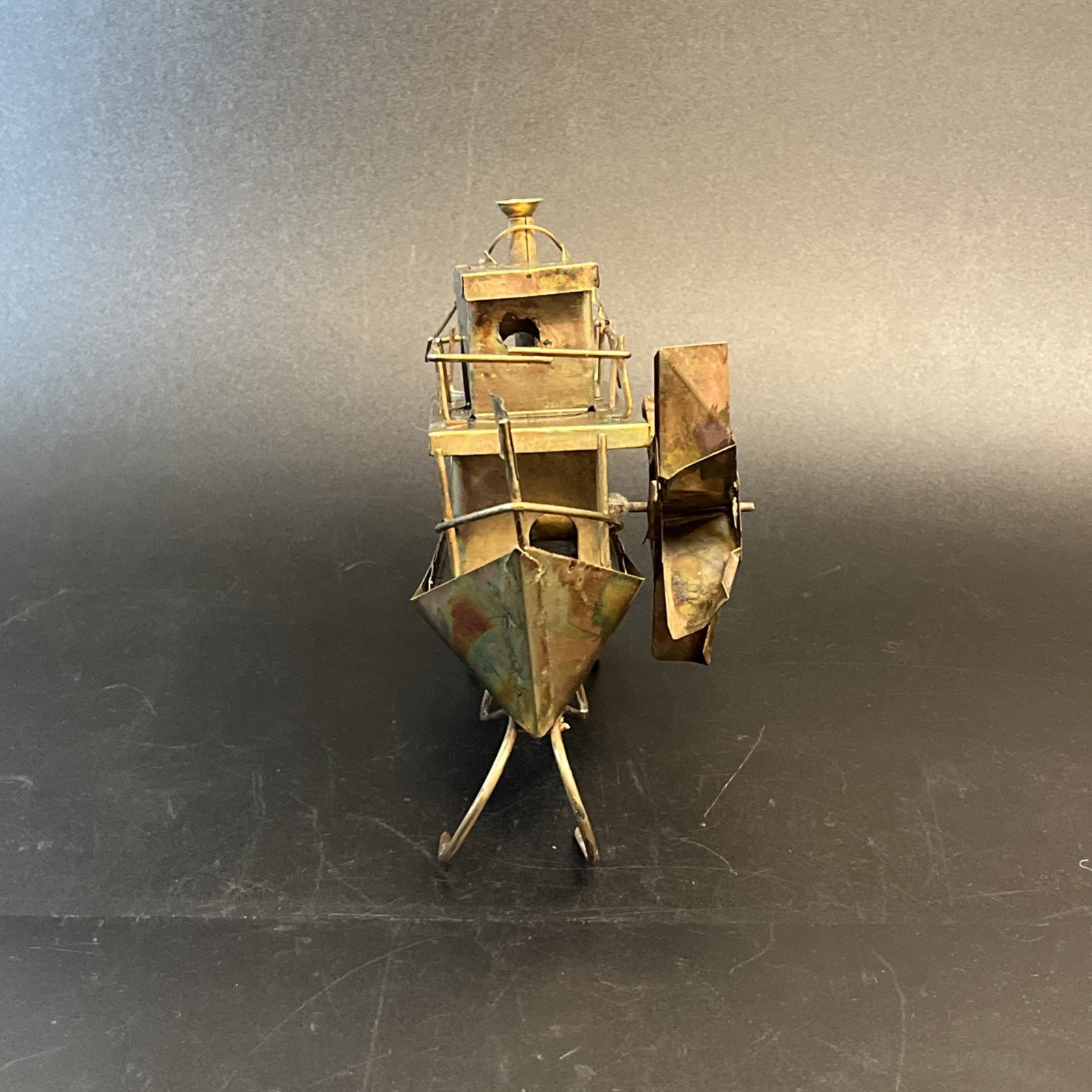 Berkeley Designs Hand Made Copper/Metal Music Box Fishing Boat Vtg Moon River