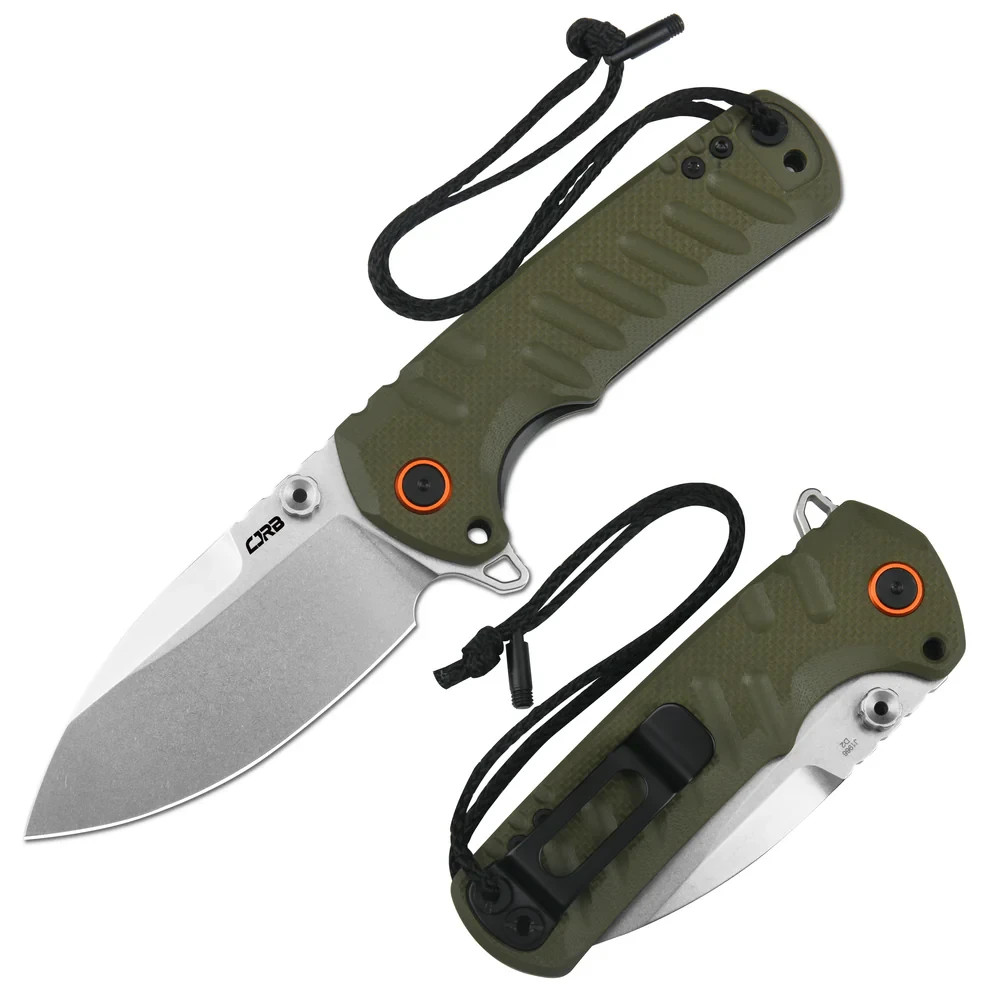 CJRB Tundra Linerlock Folding Knife 3.75″ D2 Tool Steel Blade Green G10 Handle