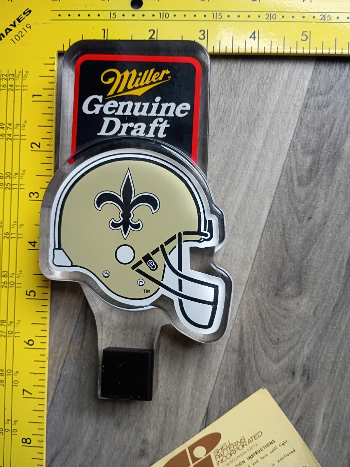 Miller Genuine Draft Beer New Orleans Saints NFL Lucite Vintage Tap Handle