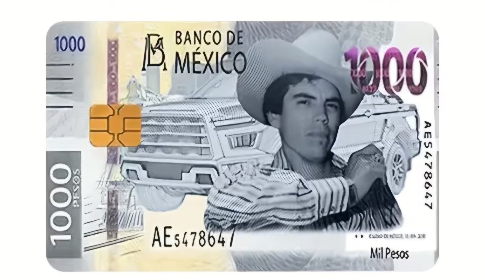4 PCS Mexico Theme Banco De Mexico 1000 Pesos Credit Debit Card Cover Sticker