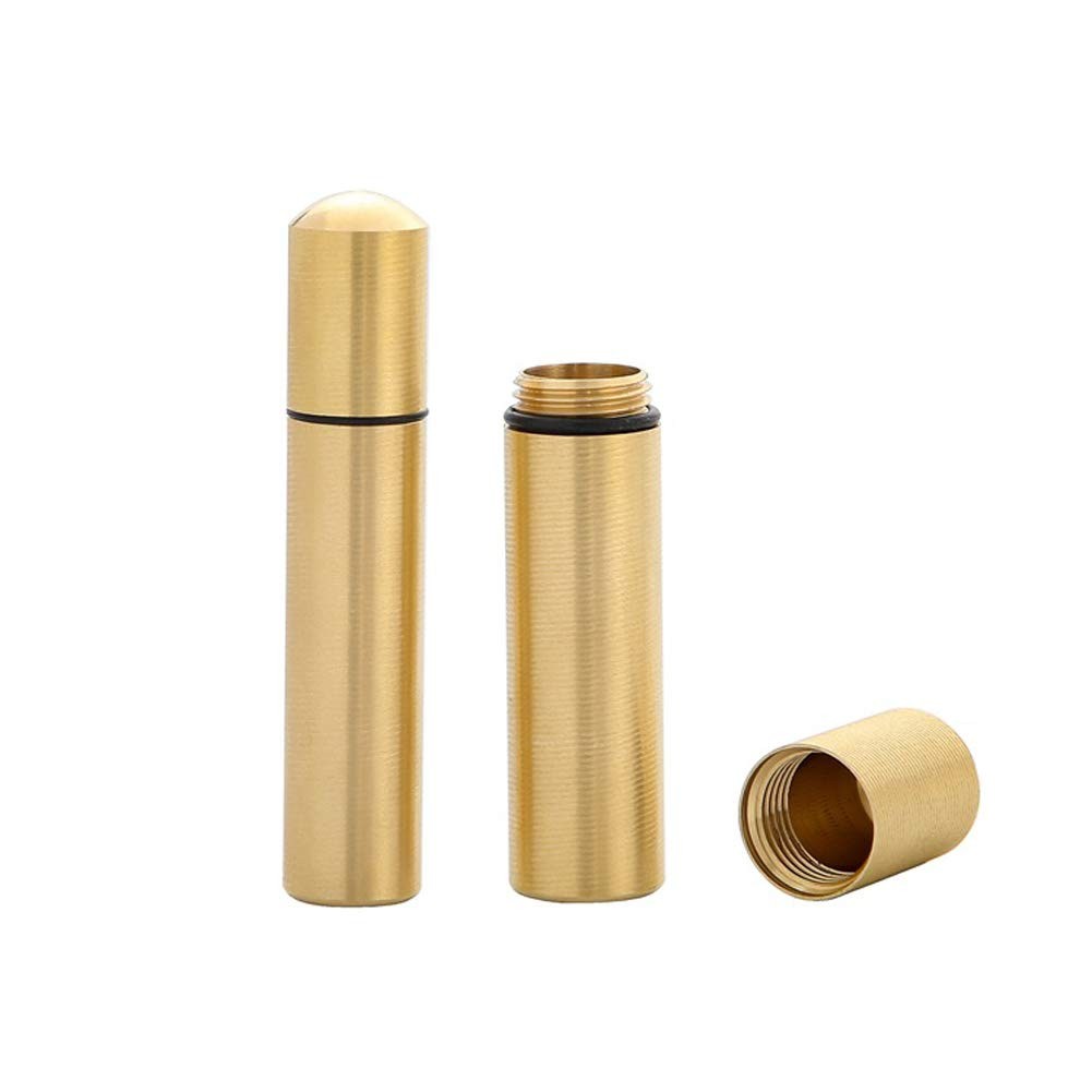 2pcs Brass Portable Toothpick Holder Pocket Toothpick Box Pocket Container Tooth