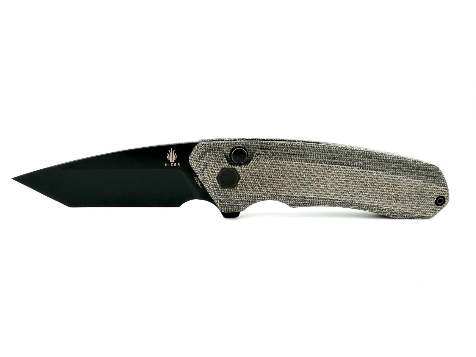Kizer Mad Tanto Plunge Lock Knife Black Micarta (3.25″ Black) 154 CM Stainless