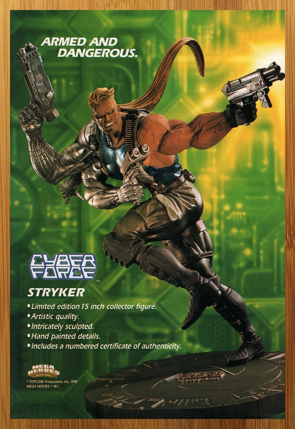 1995 Cyberforce Stryker Statue Print Ad/Poster Top Cow Marc Silvestri Figure Art